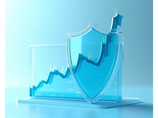 Visual representation of financial risk assessment with charts and a shielded graph